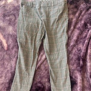 Old Navy pink and grey plaid capris